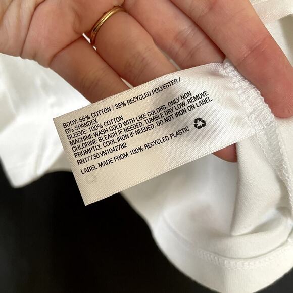 NWT a new day white cropped blouse short sleeves frilled women's size S cotton - Picture 5 of 7